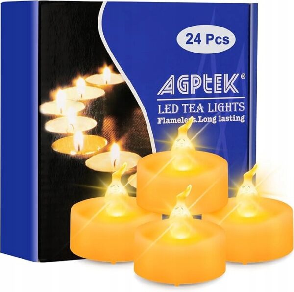 AGPTEK-Imitacja-swieczek-podgrzewaczy-LED-z-timerem AGPTEK Imitacja świeczek podgrzewaczy LED z timerem