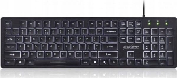 CZARNA KLAWIATURA PODŚWIETLANA PERIXX ERGONOMICZNA qwertz