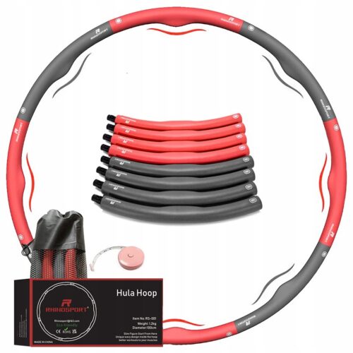 Hula hop z wypustkami Rhinosport 92 cm czerwony
