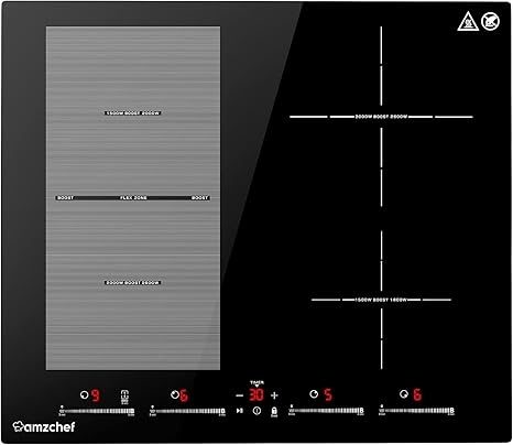 Plyta-Indukcyjna-60-cm-ze-Strefami-Boost-4-Strefowa-AMZCHEF Płyta Indukcyjna 60 cm ze Strefami Boost, 4-Strefowa AMZCHEF