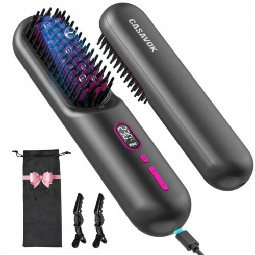 SZCZOTKA PROSTUJĄCA DO WŁOSÓW QL001 Z JONAMI UJEMNYMI 9600MAH