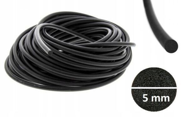 Sznur-oringowy-gumowy-pianka-uszczelka-mikroguma-waz-EPDM-5mm-4-METRY Sznur oringowy gumowy pianka uszczelka mikroguma wąż EPDM 5mm 4 METRY