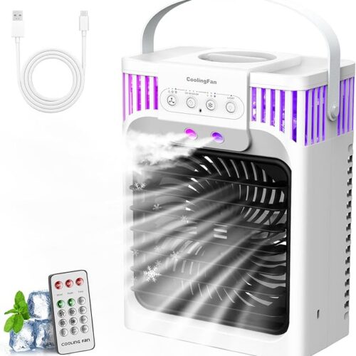 Mini wentylator z mgiełką LED pilot CoolingFan AB-1