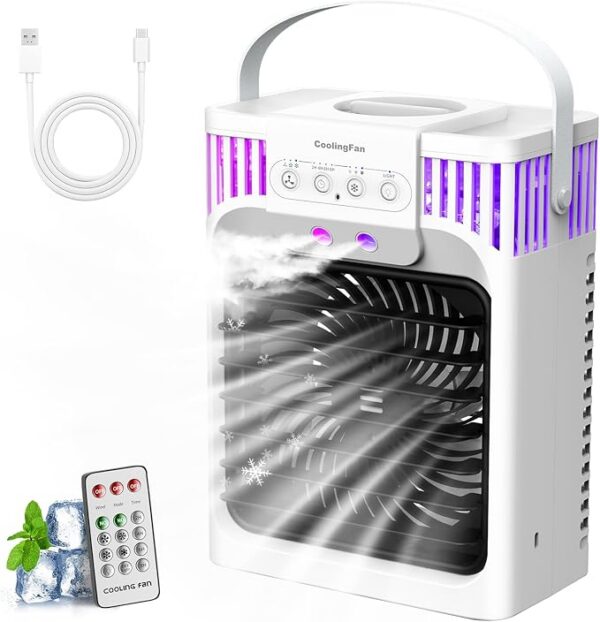 Mini wentylator z mgiełką LED pilot CoolingFan AB-1